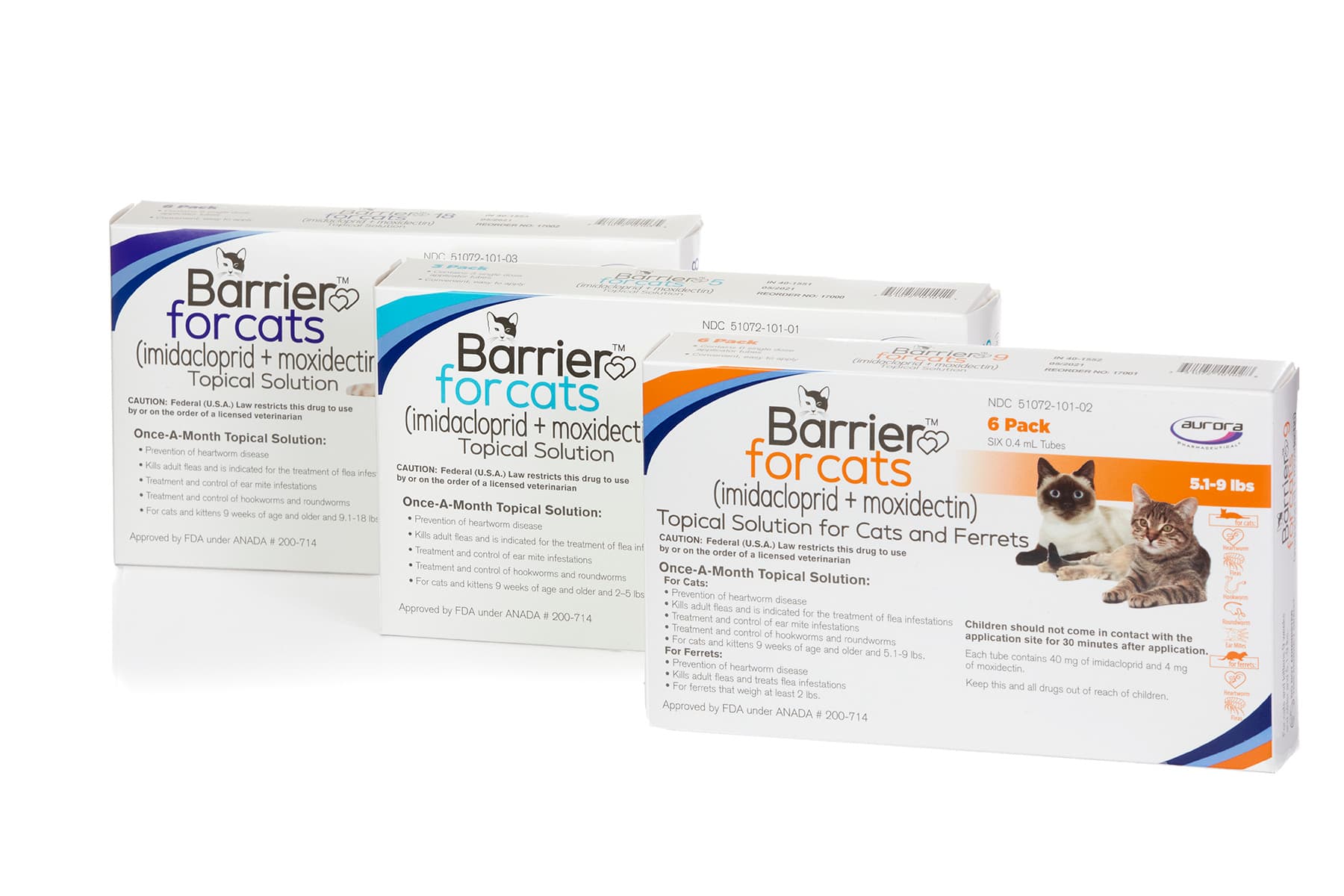 BARRIER® for Cats (imidacloprid + moxidectin)